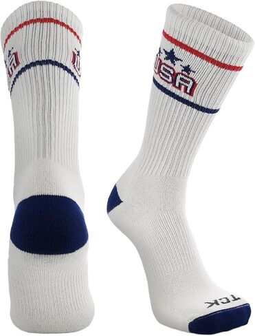 TCK Patriotic USA Crew Socks for Men & Women | American Flag Socks with Vintage Soft Cotton, Casual Comfort Style in Kuwait