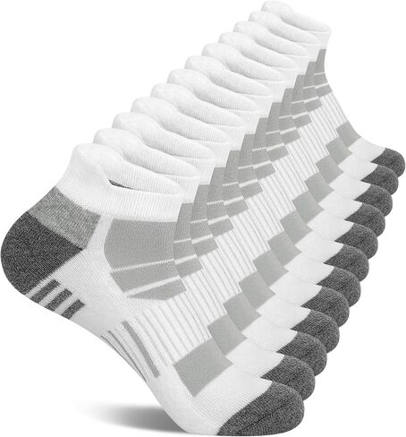 Fasker 6 Pack Socks for Men, Low Cut Athletic Ankle Socks | Premium Cotton Blend, Breathable Elastic, Arch Support, Reinforced Heel Patch, Flat Stitched Toe, Gym Workout Running Outfit in Saudi Arabia