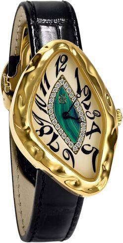 PASCAL Paradoxe Diamond Watch for Men Women – 0.30ct Lab-Grown Diamonds, Swiss Quartz Movement, Fluid Melting Design, Sapphire Crystal, Gold Stainless Steel Case, Luxury Artistic Statement Watch in Saudi Arabia