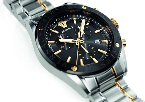 Versace Mens Black 44 mm V-Chrono Watch VEHB00619 in Kuwait