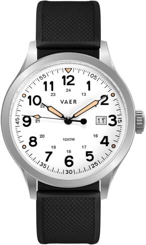 Vaer Men’s Field Watch, Quartz Movement for Accurate Timing, Scratch Resistant Sapphire Crystal, Locking Screw-Down Crown, Iconic Replica of The A-11 Military Watch for Men of WW2 in Saudi Arabia