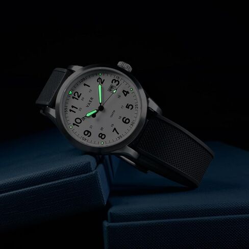 Vaer Men’s Field Watch, Quartz Movement for Accurate Timing, Scratch Resistant Sapphire Crystal, Locking Screw-Down Crown, Iconic Replica of The A-11 Military Watch for Men of WW2 in Saudi Arabia