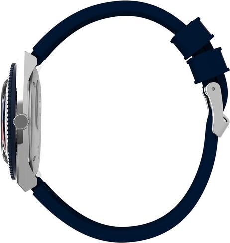 Timex Men's Q 38mm Watch - Blue Dial Stainless Steel Case Blue Rubber Strap in Kuwait