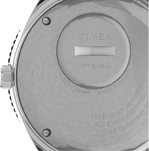 Timex Men's Q 38mm Watch - Blue Dial Stainless Steel Case Blue Rubber Strap in Kuwait