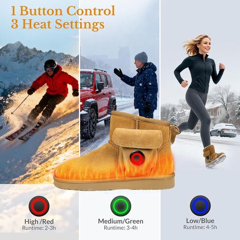 Heated Boots, Heating Foot Warmer Shoes for Women, Non-Slip Winter Snow Boot with 5000mAh Rechargeable Battery, Breathable Electric Heat House Slippers for Men Unisex Indoor Outdoor Feet Warm in Saudi Arabia