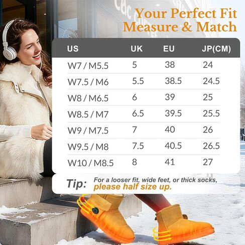 Heated Boots, Heating Foot Warmer Shoes for Women, Non-Slip Winter Snow Boot with 5000mAh Rechargeable Battery, Breathable Electric Heat House Slippers for Men Unisex Indoor Outdoor Feet Warm in Saudi Arabia