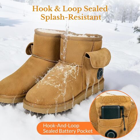 Heated Boots, Heating Foot Warmer Shoes for Women, Non-Slip Winter Snow Boot with 5000mAh Rechargeable Battery, Breathable Electric Heat House Slippers for Men Unisex Indoor Outdoor Feet Warm in Saudi Arabia
