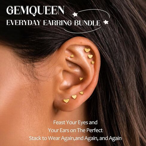 GEMQUEEN Flat Back Earrings Stud : 14K Gold Filled Titanium Surgical Steel Earrings Hypoallergenic for Women Men Piercing Taper Ball Grabber Tool for Changing Jewelry in Kuwait