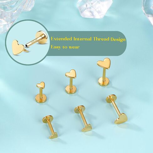 GEMQUEEN Flat Back Earrings Stud : 14K Gold Filled Titanium Surgical Steel Earrings Hypoallergenic for Women Men Piercing Taper Ball Grabber Tool for Changing Jewelry in Kuwait