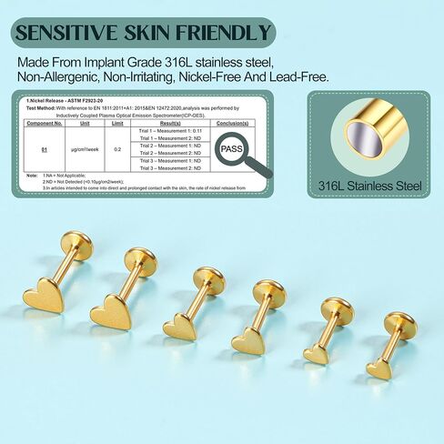 GEMQUEEN Flat Back Earrings Stud : 14K Gold Filled Titanium Surgical Steel Earrings Hypoallergenic for Women Men Piercing Taper Ball Grabber Tool for Changing Jewelry in Kuwait