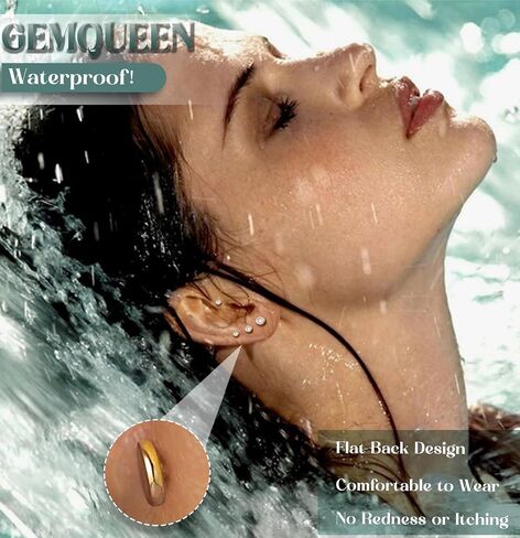 Flat Back Earrings Stud : 14K Gold Filled Titanium Surgical Steel Earrings Hypoallergenic Piercing Taper Ball Grabber Tool for Changing Jewelry in Kuwait