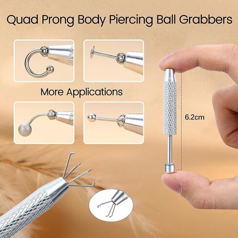 Flat Back Earrings Stud : 14K Gold Filled Titanium Surgical Steel Earrings Hypoallergenic Piercing Taper Ball Grabber Tool for Changing Jewelry in Kuwait
