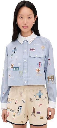 Sea Women's Claira Embroidered Button Down Shirt in Kuwait