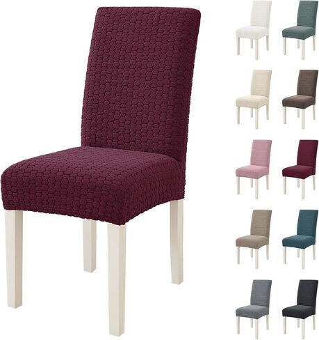Dining Room Chair Covers Set of 4, Stretch Chair Covers for Dining Chairs, Parsons Chair Slipcover Washable, Chair Protectors for Kitchen, Restaurant, Banquet (Off-White) in Saudi Arabia