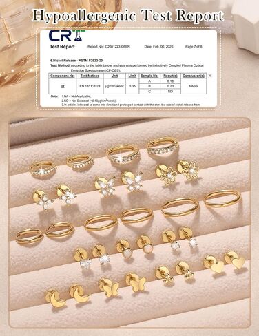 15 Pairs Hypoallergenic Flat Back Cartilage Earrings for Women, Stainless Steel Tragus Helix Piercing Jewelry, Gold Plated Screw Back Stacks in Saudi Arabia