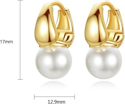14K Gold Pearl Earrings for Women, Elegant Pearl Jewelry, Premium Gold Earrings for Gifts in Saudi Arabia