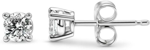 14K Gold Lab Created Diamond Stud Earrings for Women – Round Brilliant Cut Diamond 4 Prong Basket Setting, Push Back Safety Stud Earrings, F-G Color SI Clarity Fine Jewelry Gift in Saudi Arabia