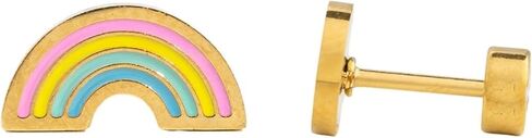 Pastel Rainbow Jewelry - Gold, hypoallergenic, flat back earring, all-day comfort for sensitive ears in Kuwait