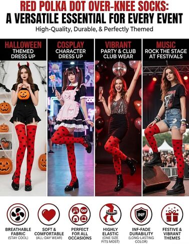 Utaly Halloween جوارب الفخذ العليا للنساء والفتيات مخططة على شكل يقطين فوق الركبة، جوارب كوسبلاي، الحفلات، إكسسوار أزياء in Saudi Arabia