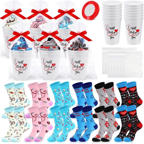 Chicingyou 36/72 Pcs Nurse Graduation Gifts Nurse Socks with Cup for New Grad Nursing Student School Birthday Gifts in Kuwait