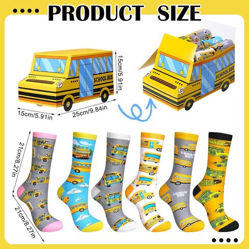 Shyyween 6 Pairs School Bus Driver Appreciation Gifts Socks Bulk Bus Drivers Essentials Crew One Size Socks Thank My Driver Gifts for Men Women Adults Birthday Retirement Accessories Party Supplies in Kuwait