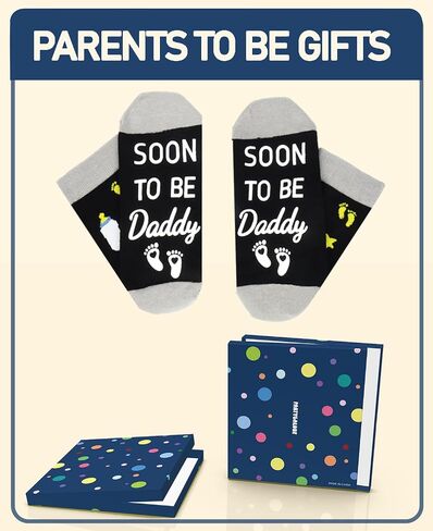 Expecting Parents Gifts, 2 Pairs Daddy Mommy Socks, New Parents Gifts, Mothers Day Fathers Day Present in Kuwait