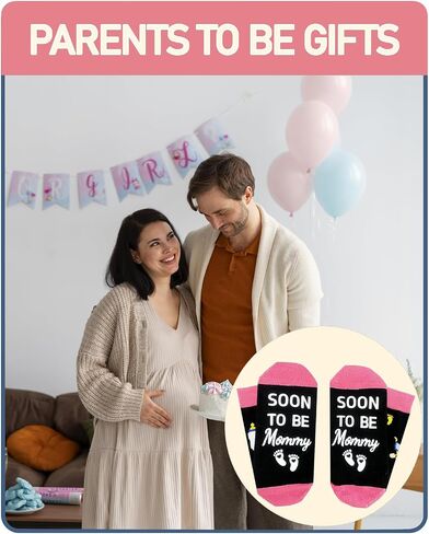 Expecting Parents Gifts, 2 Pairs Daddy Mommy Socks, New Parents Gifts, Mothers Day Fathers Day Present in Kuwait