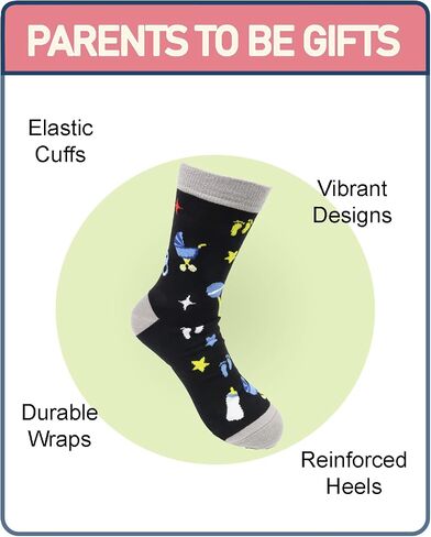 Expecting Parents Gifts, 2 Pairs Daddy Mommy Socks, New Parents Gifts, Mothers Day Fathers Day Present in Kuwait