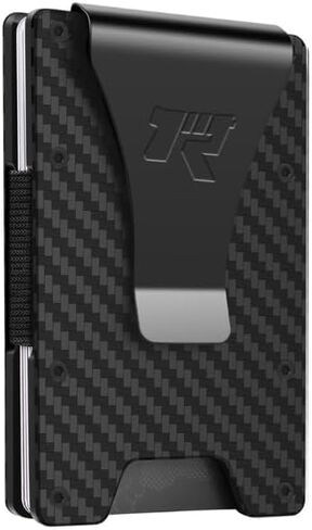Tactical Carbon Fiber Money Clip Wallet for Men – Slim RFID Blocking Minimalist Wallet, Front Pocket Credit Card Holder, Rugged Metal EDC Wallet in Saudi Arabia