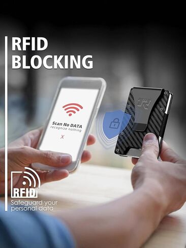 Tactical Carbon Fiber Money Clip Wallet for Men – Slim RFID Blocking Minimalist Wallet, Front Pocket Credit Card Holder, Rugged Metal EDC Wallet in Saudi Arabia