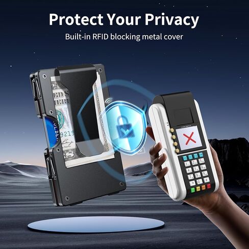 Wallet for Men - Air Tags Metal Wallet Work with Apple Find My(iOS Only), Mens Wallet with Removable Money Clip, RFID Blocking Credit Card Holders, Slim Wallet Tracker(Air Tags included) in Saudi Arabia
