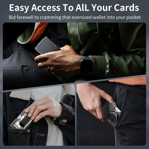 Wallet for Men - Air Tags Metal Wallet Work with Apple Find My(iOS Only), Mens Wallet with Removable Money Clip, RFID Blocking Credit Card Holders, Slim Wallet Tracker(Air Tags included) in Saudi Arabia