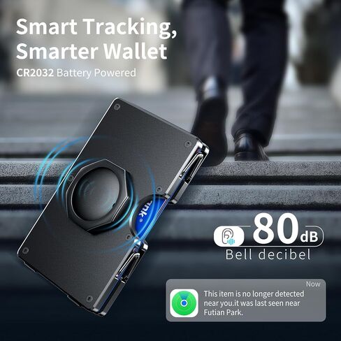 Wallet for Men - Air Tags Metal Wallet Work with Apple Find My(iOS Only), Mens Wallet with Removable Money Clip, RFID Blocking Credit Card Holders, Slim Wallet Tracker(Air Tags included) in Kuwait