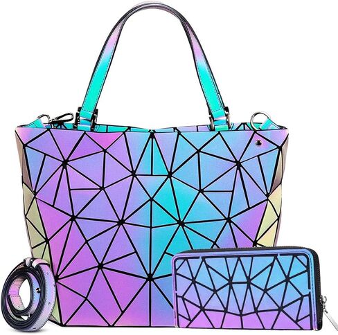 Handbags Womens Geometric Luminous Purse bags Ladies Top Handle Satchel Bags in Saudi Arabia