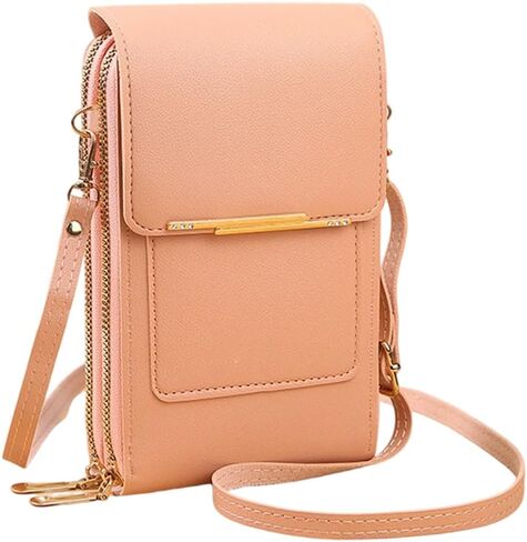 Women's Touch Screen Mobile Phone Messenger Bag, Clear Window Phone Crossbody Bag, Everyday Purse for Travel Shopping | Clear Window in Kuwait