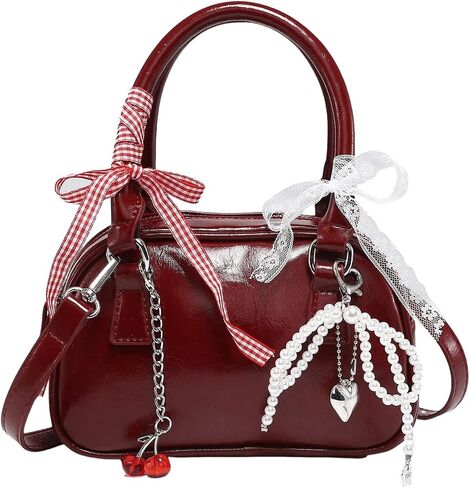 Verdusa Women's Goth Y2K Purse Punk Faux Leather Satchel Top Handle Crossbody Bags in Kuwait