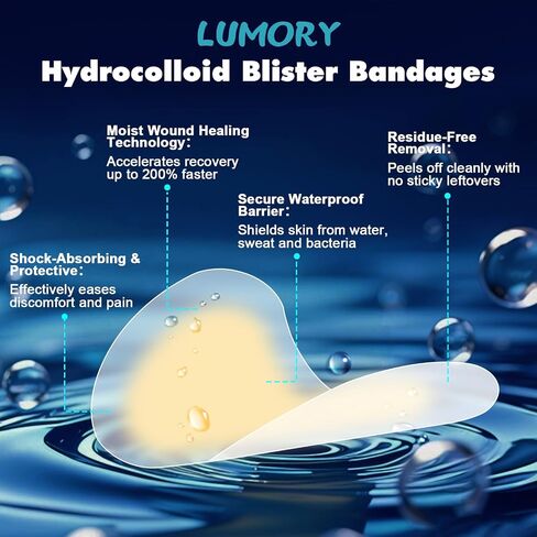60pcs Hydrocolloid Blister Bandages – 5 Shapes Gel Blister Bandages for Feet, Waterproof Blister Pads for Feet, Toe, Heel, Blister Prevention & Recovery in Saudi Arabia