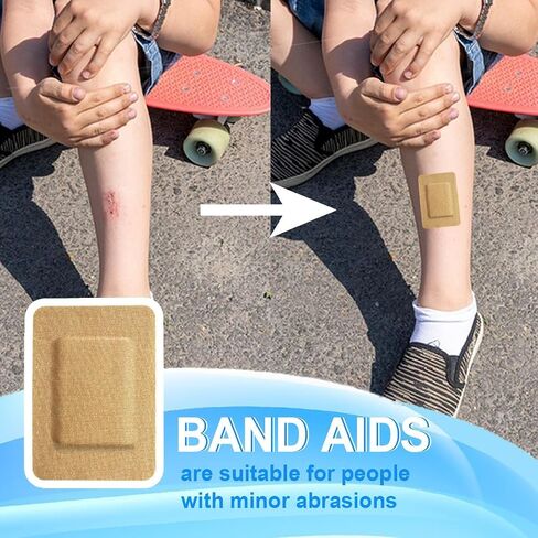 60pcs 3 x 4 Inch Flexible Adhesive Bandages Breathable Large Size Bulk Fabric Sterile Bandage for First Aid Skin Wound Protection Care in Saudi Arabia