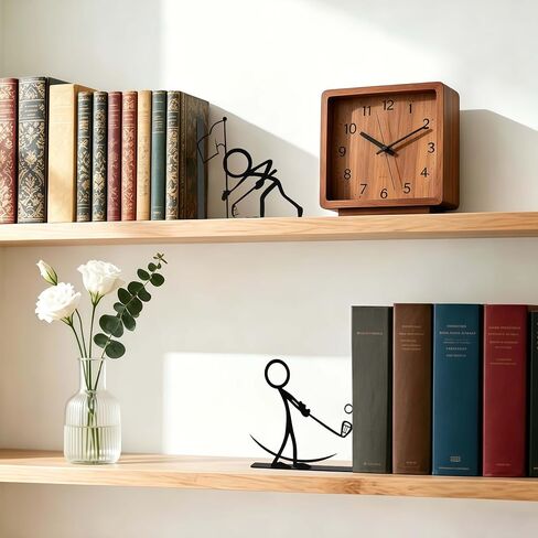 Set of 2 Black Golf Metal Decorative Bookends, Unique Fun Book Ends for Novel Magazine Folder, Gifts for Golfs Lovers, Men, Father Bookshelf Decorative Accessories for Home Office in Kuwait
