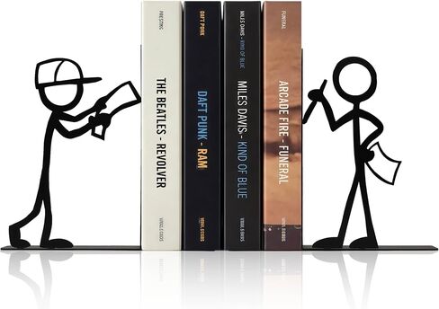 Set of 2 Black Golf Metal Decorative Bookends, Unique Fun Book Ends for Novel Magazine Folder, Gifts for Golfs Lovers, Men, Father Bookshelf Decorative Accessories for Home Office in Kuwait