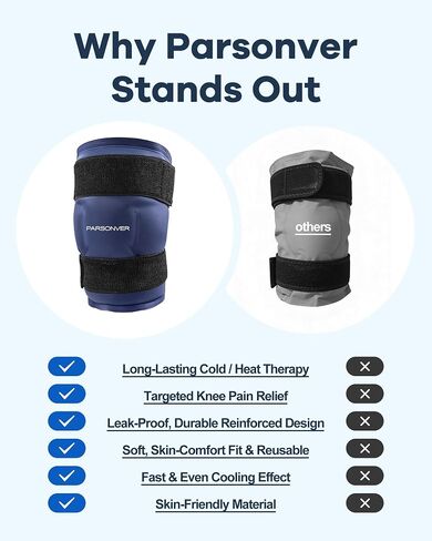 Knee Ice Pack Wrap 60-Minute Long-Lasting Ice Pack for Knee Pain Relief, Reusable Gel Ice Wrap for Leg Injuries, Swelling, Knee Replacement Surgery, Cold Therapy for Arthritis, Meniscus Tear, ACL Blue in Saudi Arabia