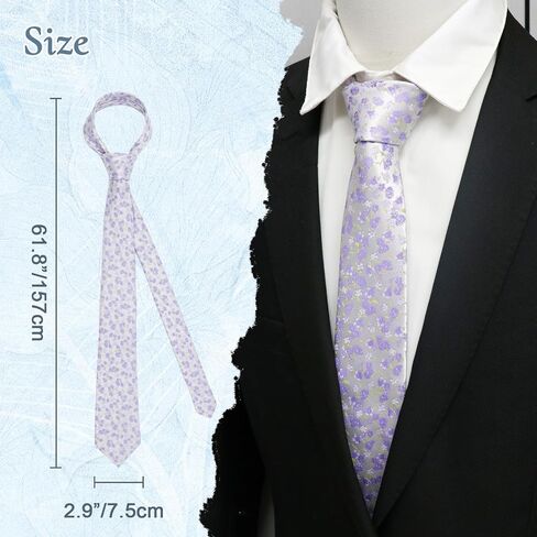 Floral Ties for Men, Satin Mens Ties with Flower Printed Suit Men's Neckties for Wedding Party Banquet Business in Saudi Arabia