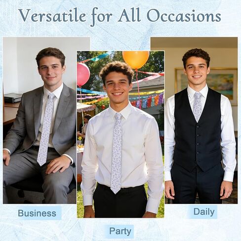 Floral Ties for Men, Satin Mens Ties with Flower Printed Suit Men's Neckties for Wedding Party Banquet Business in Saudi Arabia