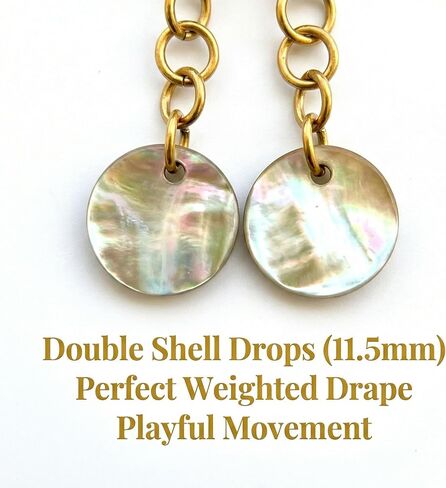 Abalone Shell Bolo Necklace for Women - Genuine Paua Shell Pendant Stainless Steel Chain Lariat Y-Necklace, Western Boho Beach Jewelry in Saudi Arabia