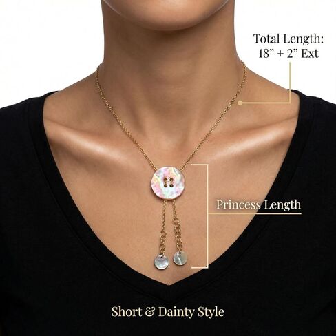 Abalone Shell Bolo Necklace for Women - Genuine Paua Shell Pendant Stainless Steel Chain Lariat Y-Necklace, Western Boho Beach Jewelry in Saudi Arabia