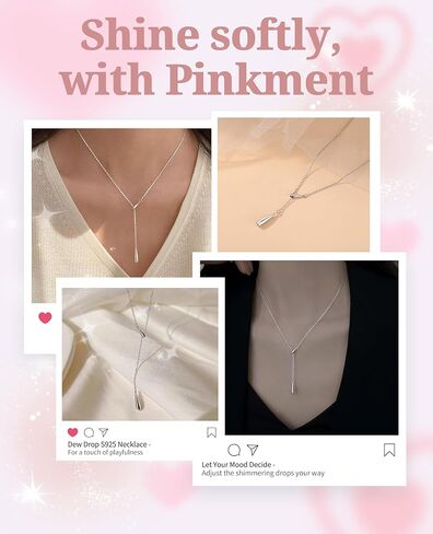 Dew-drop Lariat Y-Shaped Silver Necklace for Women, 925 Sterling Silver, Non Tarnish, Trendy, Simple Drop Dangle Charm Chain Jewelry Gift for Women in Saudi Arabia