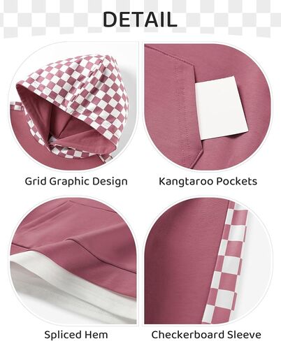 DISAUR Kids Hoodies for Girls Cute Plaid Long Sleeve Fashion Sweatshirts Checkered Pullover Tops Fall Outfits 4-12 Years in Saudi Arabia