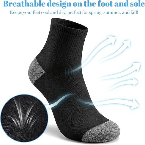 50 Pairs Ankle Socks for Men Lightweight Mens Socks Bulk Comfort Breathable Athletic Casual Quarter Sock Size 7-12 Athletic Socks Crew Socks Cushion Socks for Women Unisex Running Hiking in Kuwait