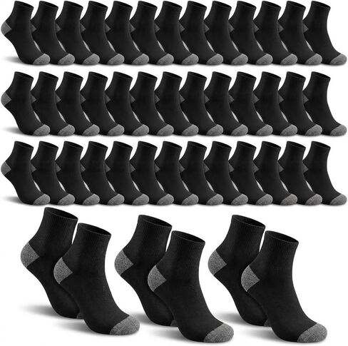 50 Pairs Ankle Socks for Men Lightweight Mens Socks Bulk Comfort Breathable Athletic Casual Quarter Sock Size 7-12 Athletic Socks Crew Socks Cushion Socks for Women Unisex Running Hiking in Kuwait