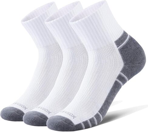 LEVSOX Compression Ankle Socks, Bamboo Viscose Quarter Anti Blister Cushioned Athletic Running Socks for Men Women, 3 Pairs in Saudi Arabia